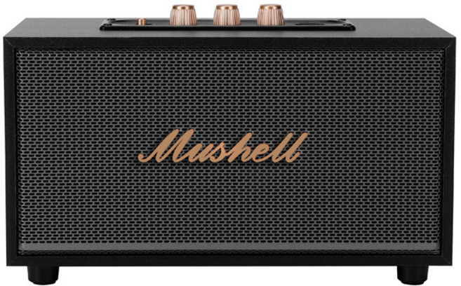 Mushell 復古木質藍芽音響 家用大音量低音炮音箱, 黑色 震撼重低音 大音量, 1