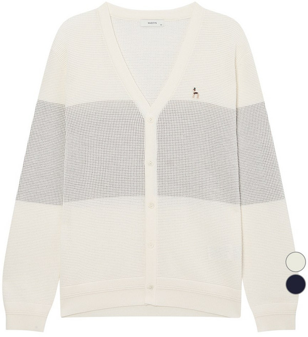 헤지스 남성용 패턴배색 가디건