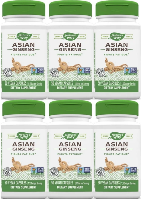 네이처스웨이 아시아 인삼 560mg, 6개, 50정 - 쿠팡