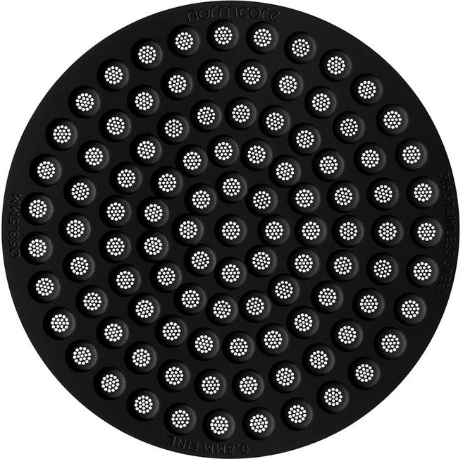 Normcore 53.3mm 퍽 스크린 0.8mm 두께 하단 샤워 스크린 브레빌 세이지 54mm 포타필터 바스켓용 재사용 가능한 금속 필터 316 스테인리스 스틸, 58.5mm x 0.8mm With Round Hole, 블랙, 1개