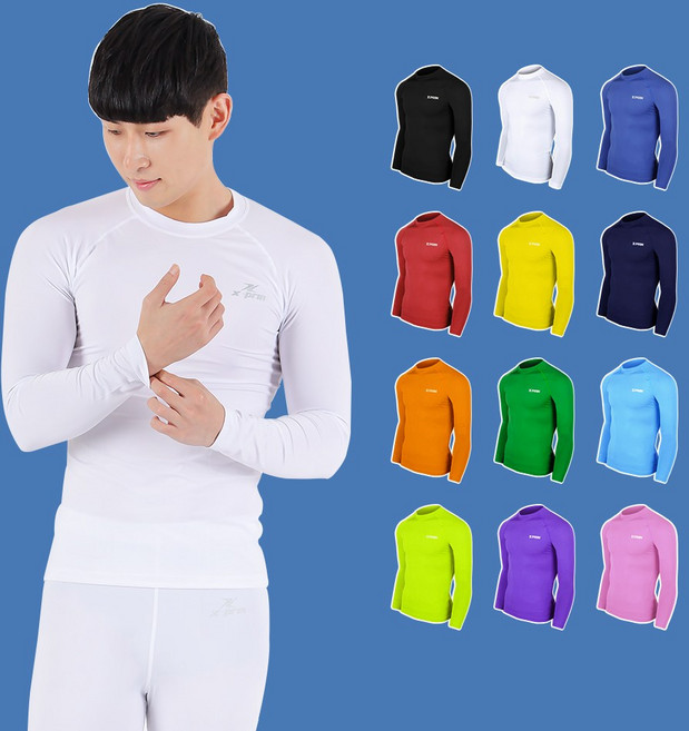 엑스프린 축구 이너웨어 라운드넥 기능성 스포츠 의류 긴팔 야구 농구 골프 빅사이즈 운동복
