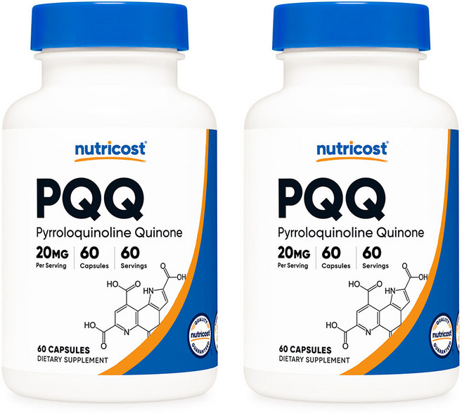 Nutricost PQQ Pyrroloquinoline Quinone 뉴트리코스트 피롤로퀴놀린 퀴논 20mg 60정 2팩, 2개