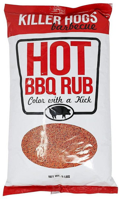 Killer Hogs HOT BBQ Rub | 쇠고기 스테이크 햄버거 돼지고기 및 닭고기를 위한 챔피언십 그릴 시즈닝 | 355ml(12온스), 5 Pound (Pack of 1), 1개