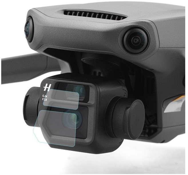 DJI 매빅3 전용 렌즈 짐벌 보호 강화유리 필름 세트 드론 카메라 스크래치 방지, 1개, (매빅3) 렌즈보호필름(화이트)