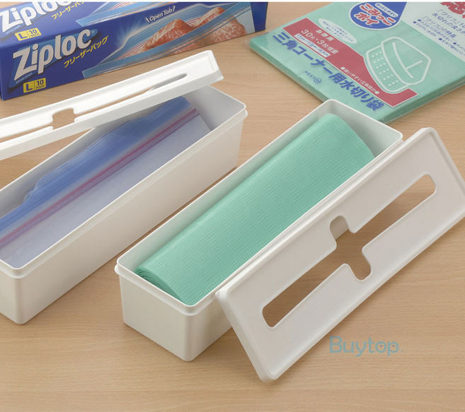 [메이앤홈] 화이트 비닐봉지정리함, 1개, 특대(직사각)