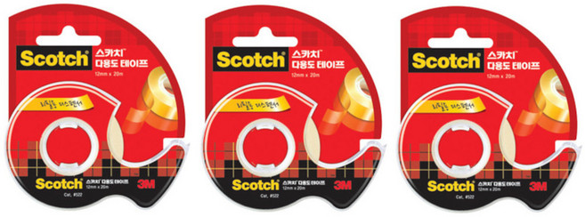 3M 스카치테이프 다용도테이프 522 12mmx20M, 3개