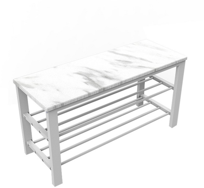 拜爾家居 大理石紋穿鞋椅 台灣製造 玄關收納椅, 山水白, 1個