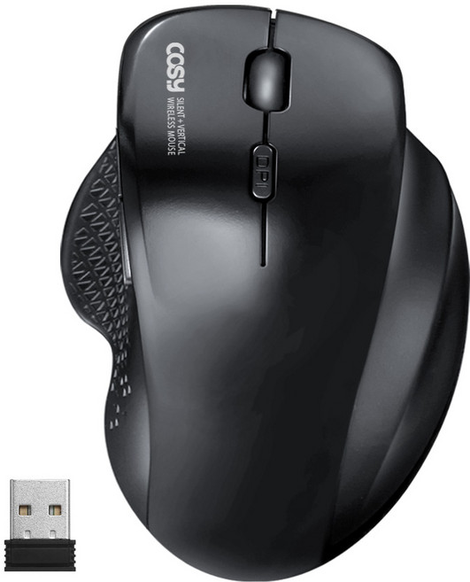 코시 무소음 세미 버티컬 무선마우스 M4059WL, M2154WL, 블랙