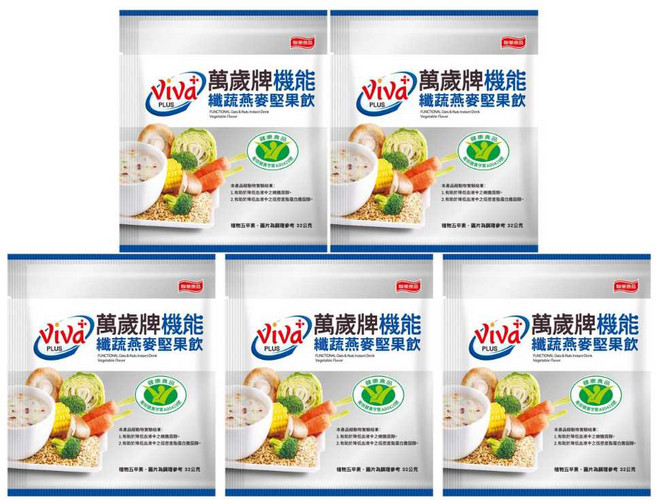 萬歲牌 機能 纖蔬燕麥堅果飲 健康食品認證, 5個, 1個裝, 32g