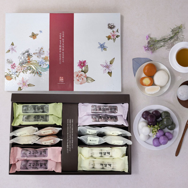 연미향 특선2호 / 전용 쇼핑백 포함 / 간편포장 / 앙금알떡 4종 / 연유앙금떡 / 매콤치즈떡 / 앙금절편 / 방울떡 / 총 24개, 1.71kg, 1박스