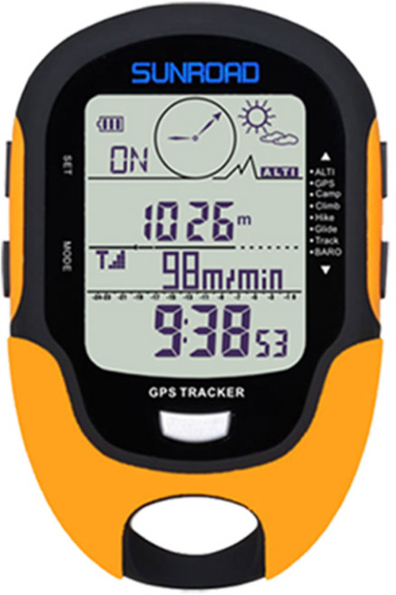 GPS 나침반 고도계 휴대용 백패킹 낚시 등산 온도계, GPS 기능이 있는 SUNROAD FR510, 1. FR510+GPS
