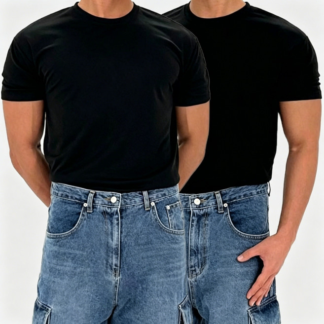 2장묶음 목늘어남없는 남자 머슬핏 헬스 반팔 티셔츠
