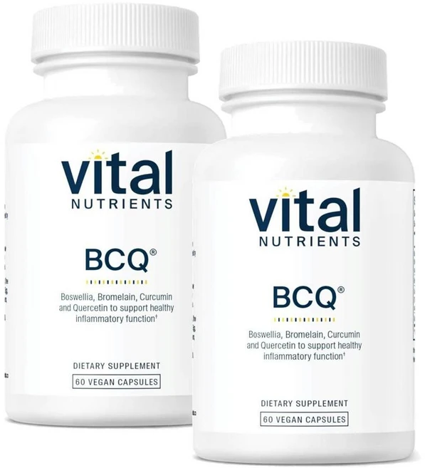바이탈 뉴트리언츠 보스웰리아 브로멜라인 커큐민 퀘르세틴 서플리먼트 캡슐 Vital Nutrients BCQ, 60정, 2개 - 쿠팡