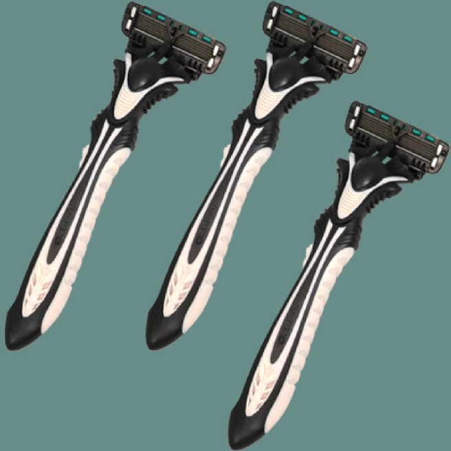 도루코 PACE6 휴대용 면도기 3입 SXA100-3B, 1개, 6중날, 3개입