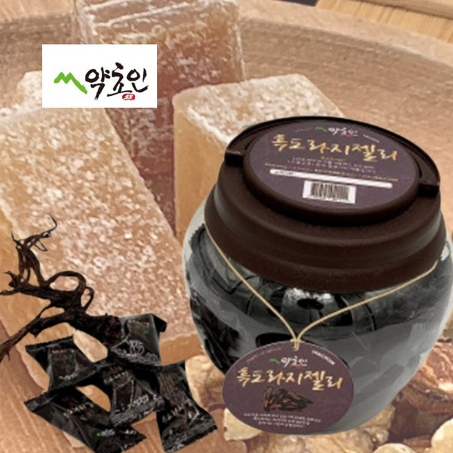 약초인 흑 도라지젤리 대용량 600g 환절기 건강간식, 2개
