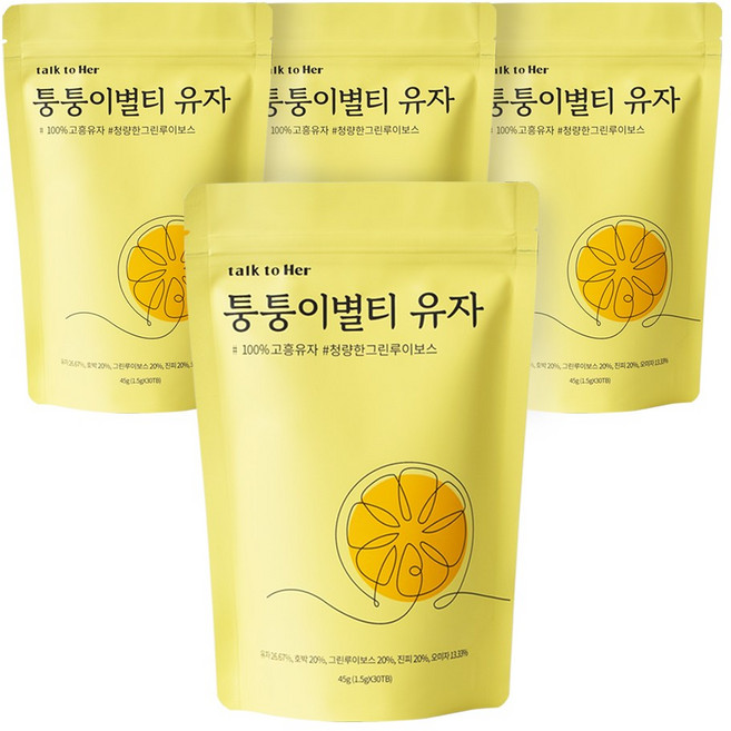 톡투허 퉁퉁이별 유자티, 1.5g, 30개입, 4개