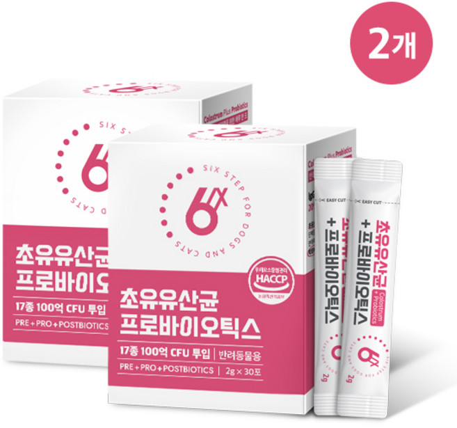 식스스텝 반려동물 초유 영양제, 60g, 장건강/유산균, 2개