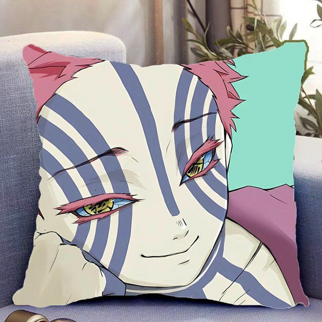 귀멸의 칼날 상현3 아카자 소파 쿠션 양면 귀칼 캐릭터 굿즈 베개, 새틴, K