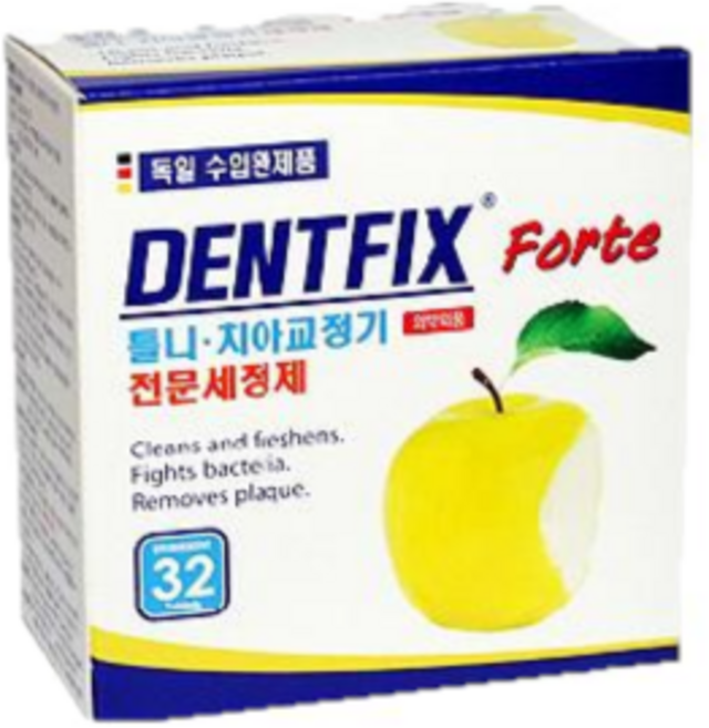 덴트픽스 포르테 틀니세정제 32정 X4통 배송, 4개