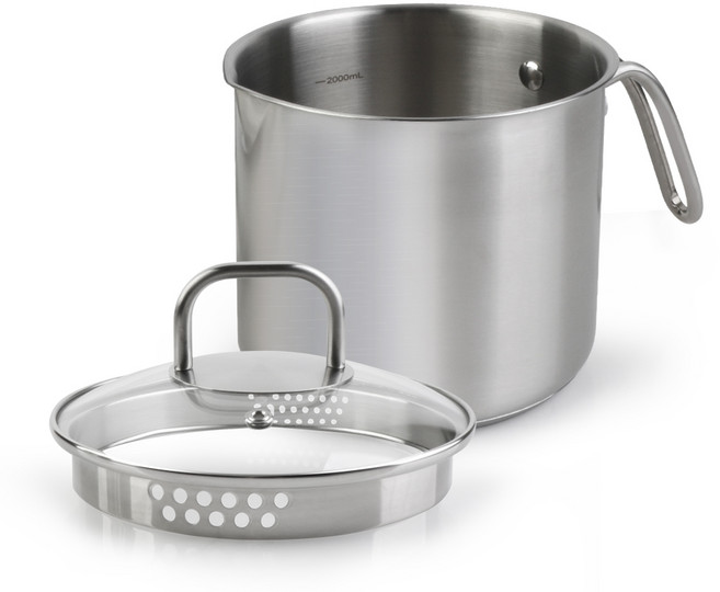 오브쿡스 IH 스텐 304 멀티팟 냄비 2.8L, 16cm, 1개, 실버, 16cm