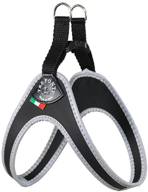트레폰티 리버티 강아지 하네스 (버클타입) Made in Italy, 블랙, 1개