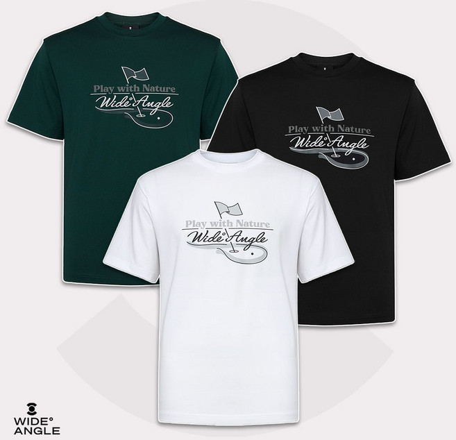 와이드앵글 남성 골프웨어 남자 골프 여름 기본티 그래픽 반팔 라운드 티셔츠 WMM26295