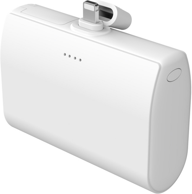 도킹형 대용량 보조배터리 일체형 10000mAh, 화이트, 8핀