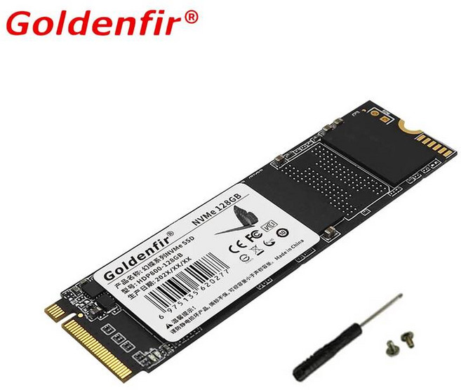 노트북 SSD 에스에스디 M.2 2TB 1TB 하드 M2 NVME 128GB 256GB 512GB 2280 PCIe 내장 솔리드 스테이트 드라이브 Goldenfir [호환], 1개