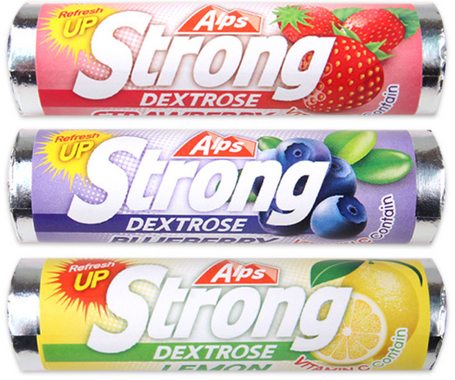 알프스 스트롱 포도당 캔디 3종 (딸기맛 + 블루베리맛 + 레몬맛), 3개, 21g