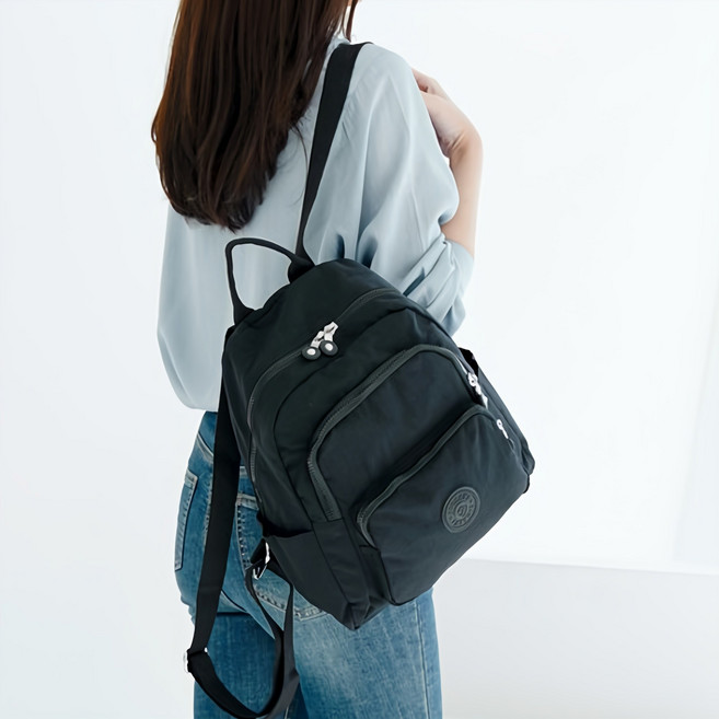 Lulubag 女用 fine 防水旅行後揹包 + 配件, 黑色