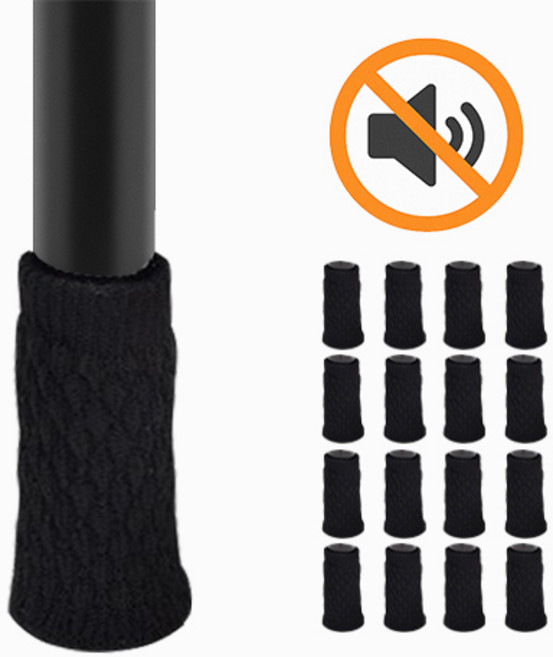 마리포레 흘러내리지않는 니트 의자 발커버 소음방지 스크래치방지, 블랙B, 16개