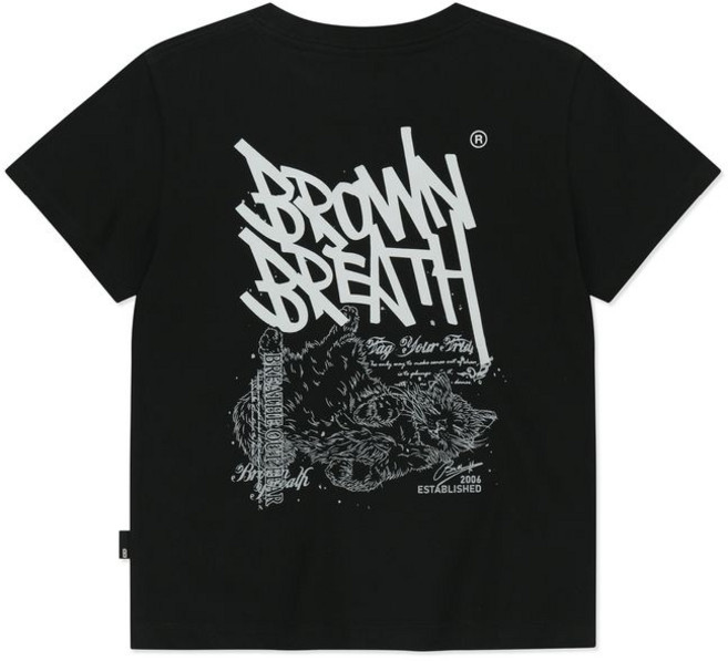 브라운브레스 W SLEEPY TAG TEE - 블랙