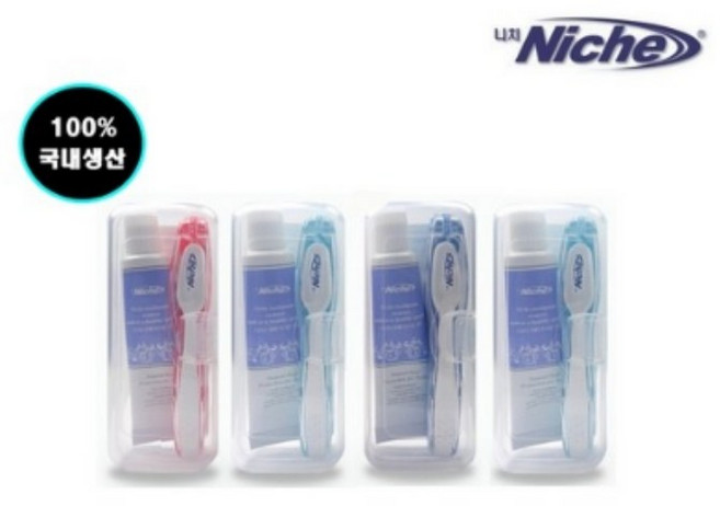 니치 접이식 여행용 휴대용 칫솔치약세트(전용케이스포함), 1세트