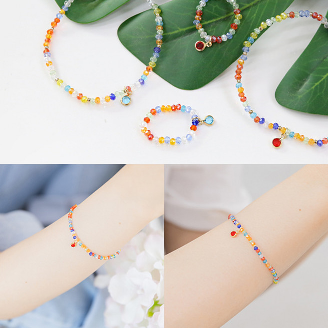 미스21 픽미 큐빅 펜던트 비즈 팔찌 (br809)