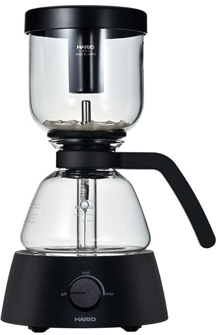 하리오(Hario) HARIO하리오 Electric Coffee Syphon 3잔용 실용 용량 360mL 블랙 전기식 사이폰 콤팩트 HARIO Glass ECA3B, 1개