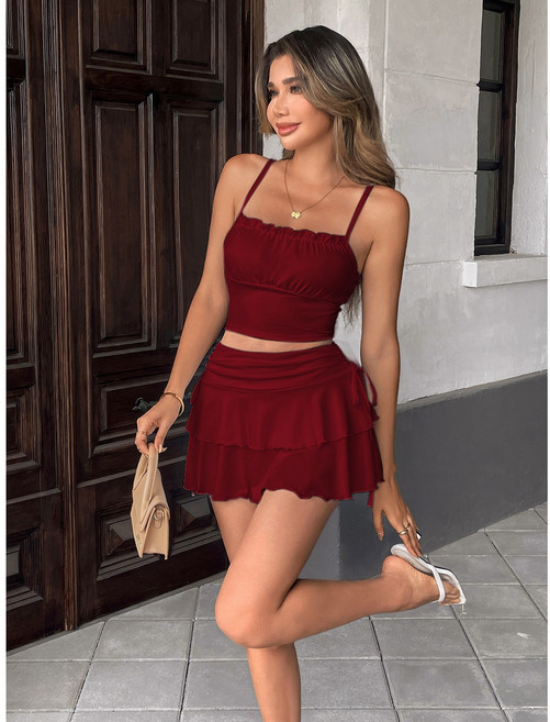 Asure 여성 무지 요가 댄스 발레 스커트