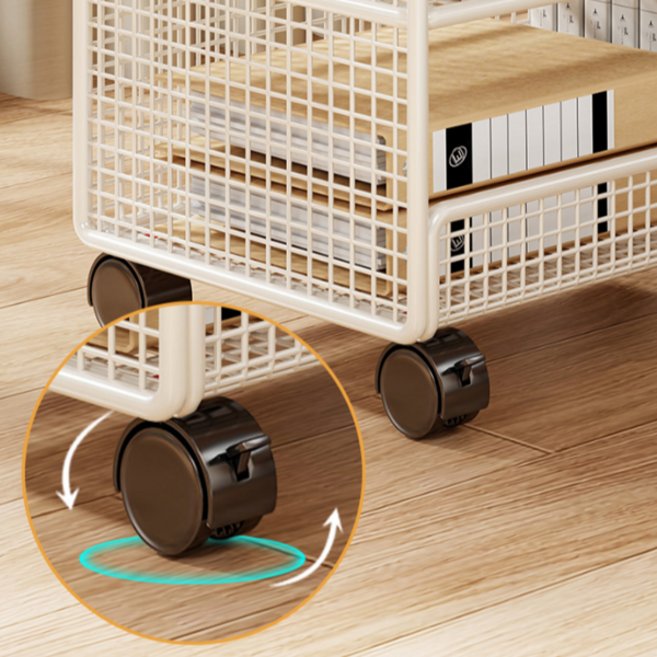 이동식 책꽂이 바퀴형 공부방 학생용 북 트롤리 사무실 수납장 정리함 다용도 3단 수납 서랍 철제 거실