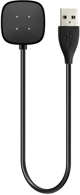 2팩 스마트 워치 Fitbit Versa Sense 2와 호환되는 충전 케이블 교체용 USB 크래들 도크 스탠드 3피트 0피트, 1ft, 1ft