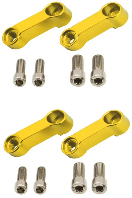 발통마켓 오토바이 사이드미러 연장 브라켓 백미러 어댑터, 2세트, 8mm정방향(골드)1세트