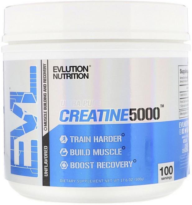 EVLUTIONNUTRITION 肌酸補充粉 5000mg, 500g, 1個
