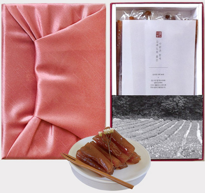 [고급 보자기포장 설 선물세트 특가] 마음담은 콩고물 도라지정과 설 명절 선물세트, 5개, 400g