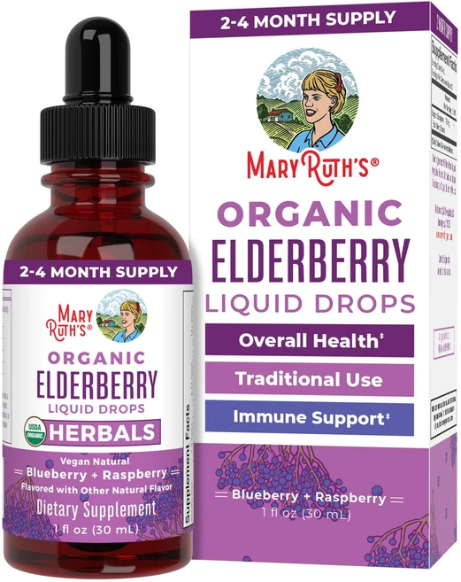 메리루스 오가닉스 엘더베리 시럽 | USDA 유기농 | 성인 MaryRuth Organics Elderberry Syrup | USDA Organic | Sugar Free Imm, 1개, 1개, 30ml - 쿠팡