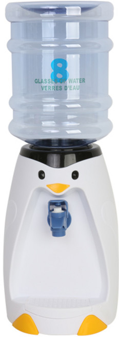위시 미니 캐릭터 생수기 펭귄 호랑이 생수대 물통, 생수기-화이트펭귄
