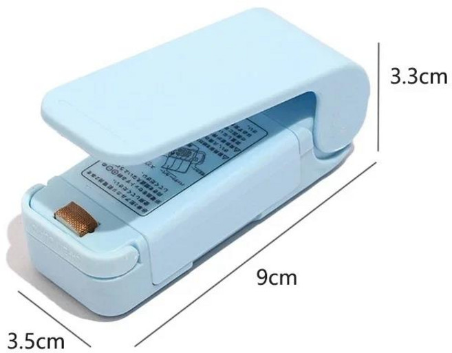 미니 백 실러 충전식 2 in 1 히트 씰커터 자석 포함 플라스틱 스낵 백용 리실러 기계, Blue, 1개