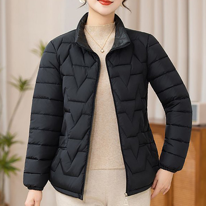 ROYALBELLE 여성 빅사이즈 경량 보온 중년 엄마 편안한 데일리 패딩 자켓 K0112602