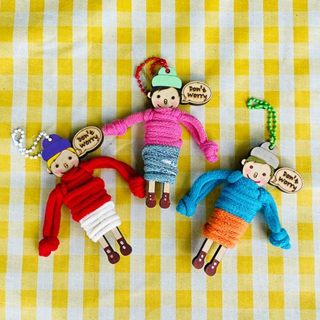 [10인수업용] 양말목공예 걱정인형 피노키오 만들기(우드10개+ 양말목10개분량 + 군번줄10개 ), 없음, 1개