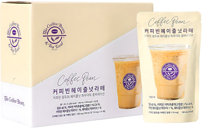 The Coffee Bean 榛果拿鐵袋裝咖啡, 190ml, 10個