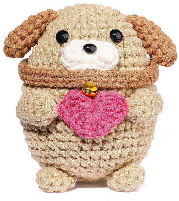 DIY 코바늘인형뜨기 손뜨개인형 패키지 올인원키트, 04 강아지 (해피), 1세트