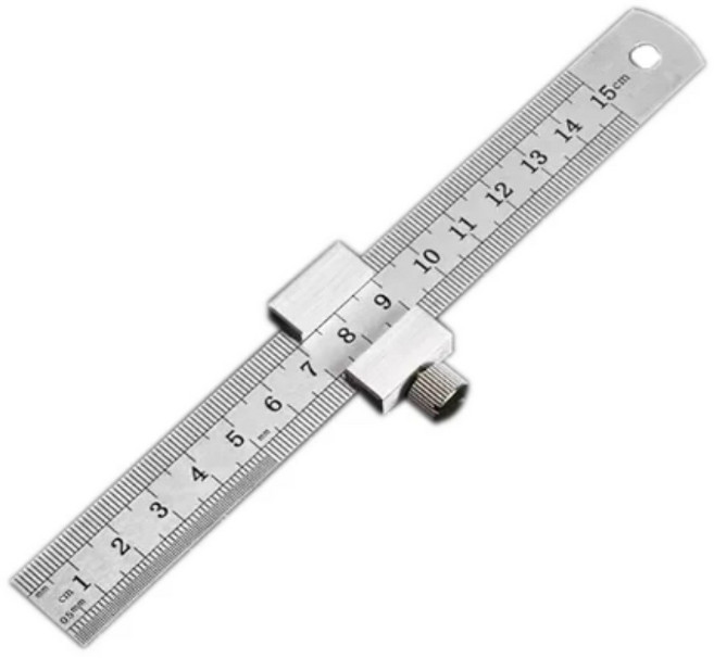 빠른 정밀 작업 목공용자 스토퍼 목공 철자 측정자, 15cm, 1개