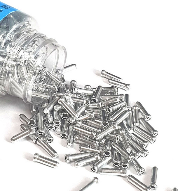 원폴뎀 자전거 브레이크 변속기 와이어 속선 마감재 엔드캡, 50개, 실버